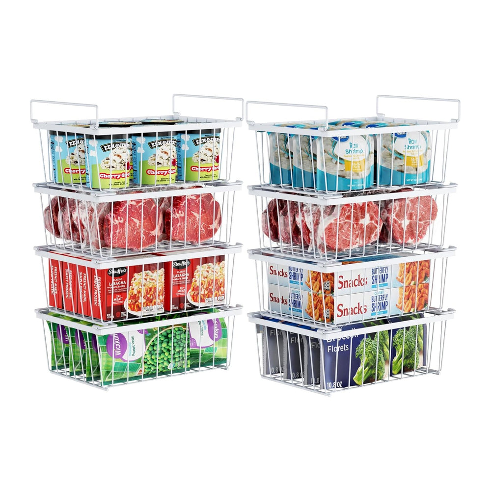 iSPECLE Chest Freezer Organizer Bins - Storage Baskets for 5 Cu.Ft, 8 Pack
