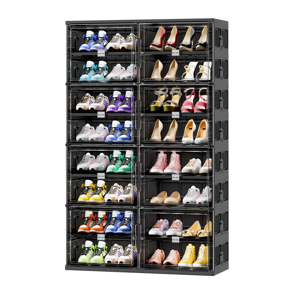 JEKO&JEKO 8 Tiers Foldable Shoe Rack Organizer Cabinet for Closet Entrywa...