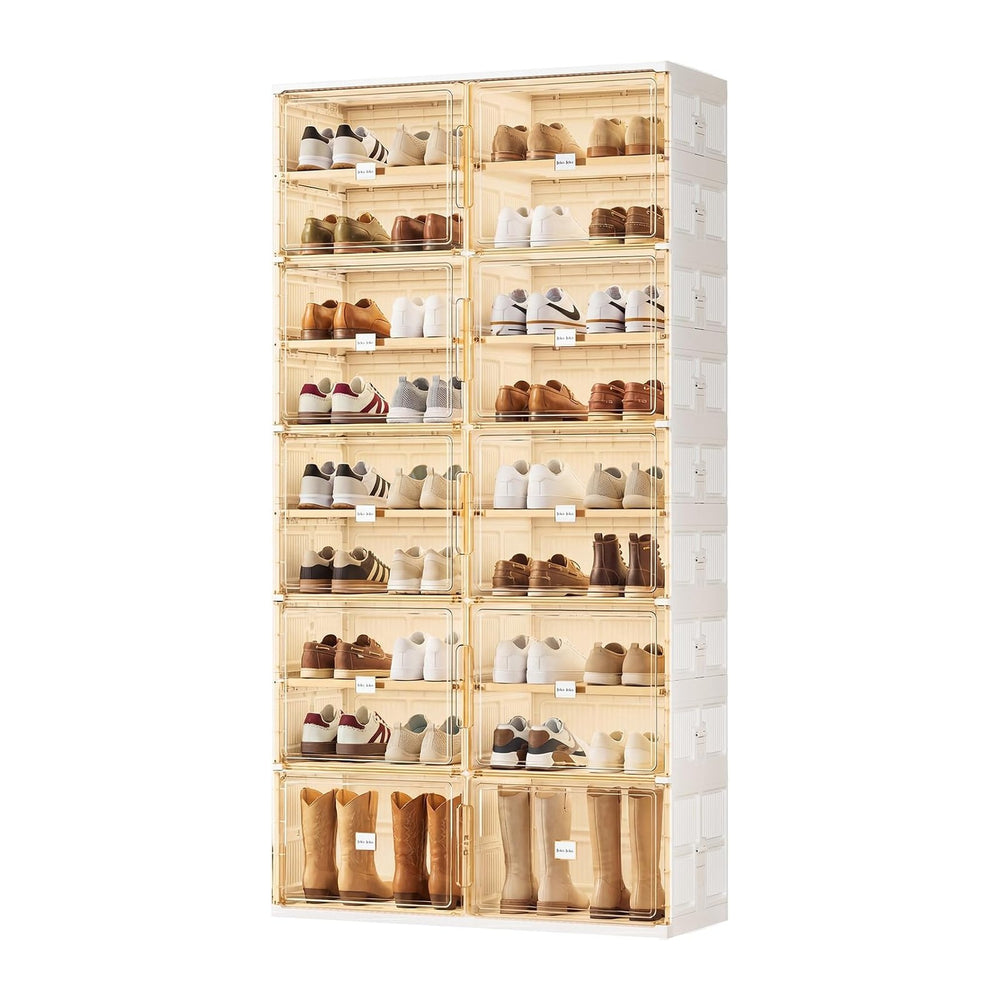 JEKO&JEKO 9 Tiers Foldable Boot and Shoe Storage Rack Cabinet for Closet ...