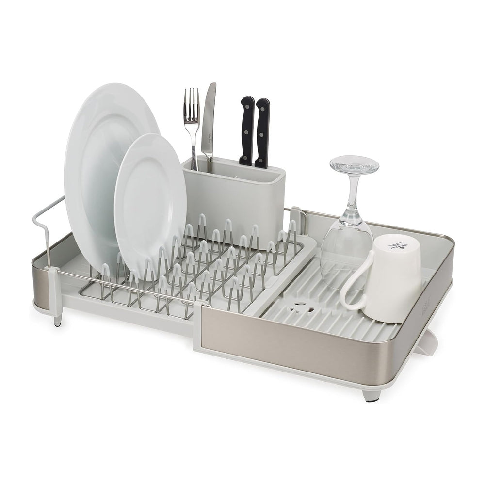 Joseph Joseph Extend Steel Expandable Dish Drying Rack with Removable Cutlery...
