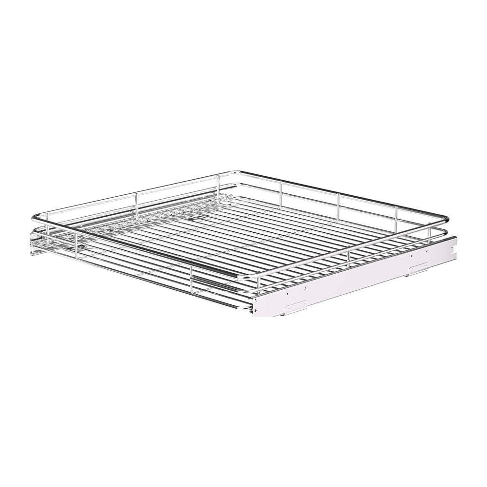 JOWBOOW Pull Out Cabinet Organizer 24" W x 21" D, Chrome-Plated Steel