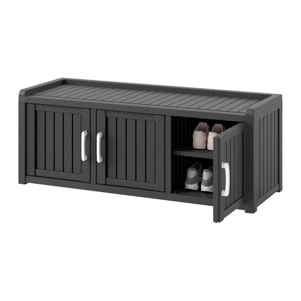 KAMABOKO Outdoor Shoe Storage Cabinet Waterproof UV-Resistant, Entryway Stora...