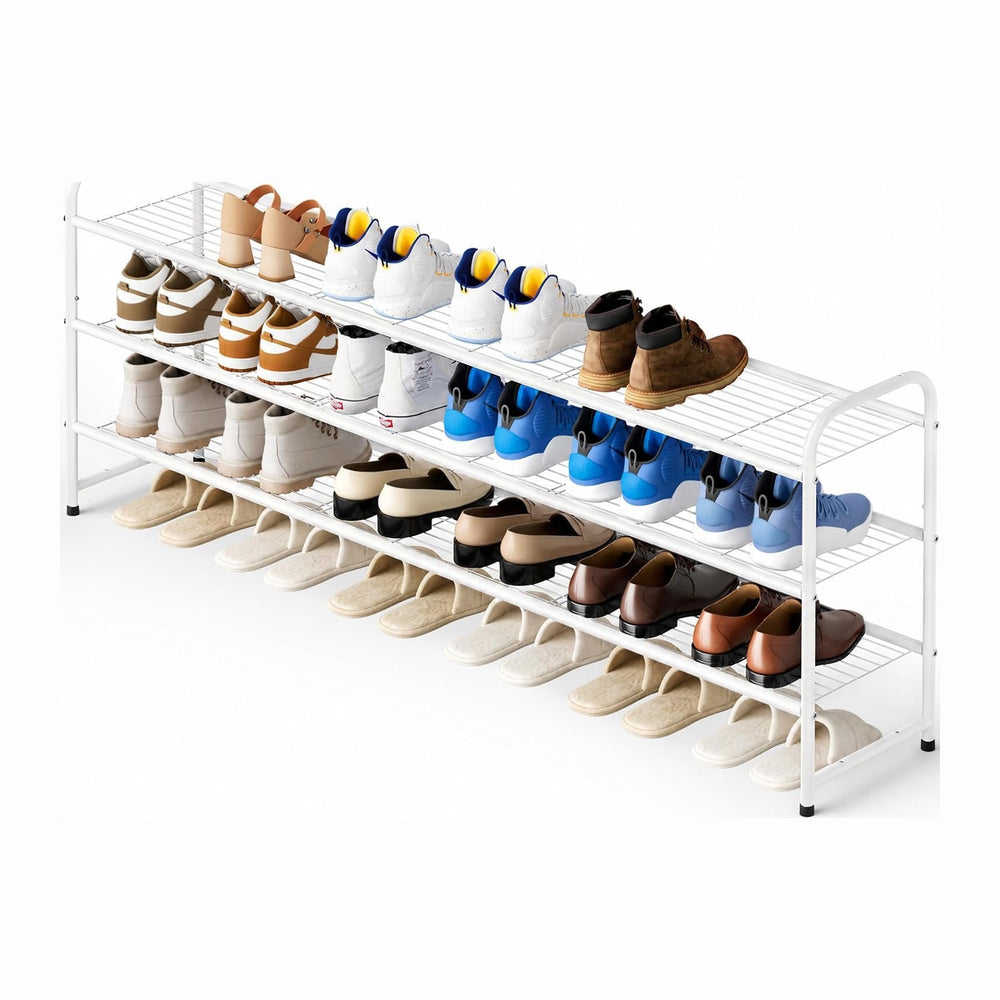 KEETDY 3-Tier Long Shoe Rack for Closet Metal Shoe Organizer for Entryway, Wi...