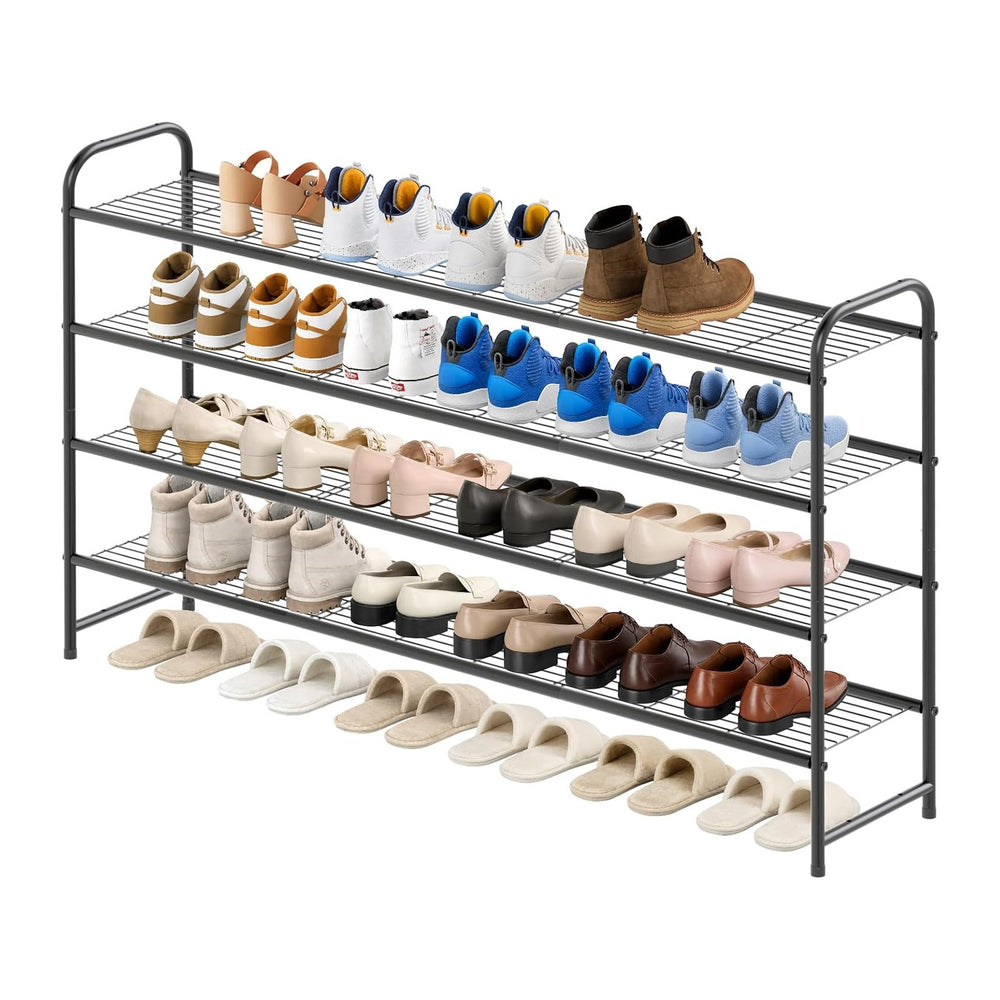 KEETDY 4-Tier Long Shoe Rack for Closet Metal Shoe Organizer for Entryway, Wi...