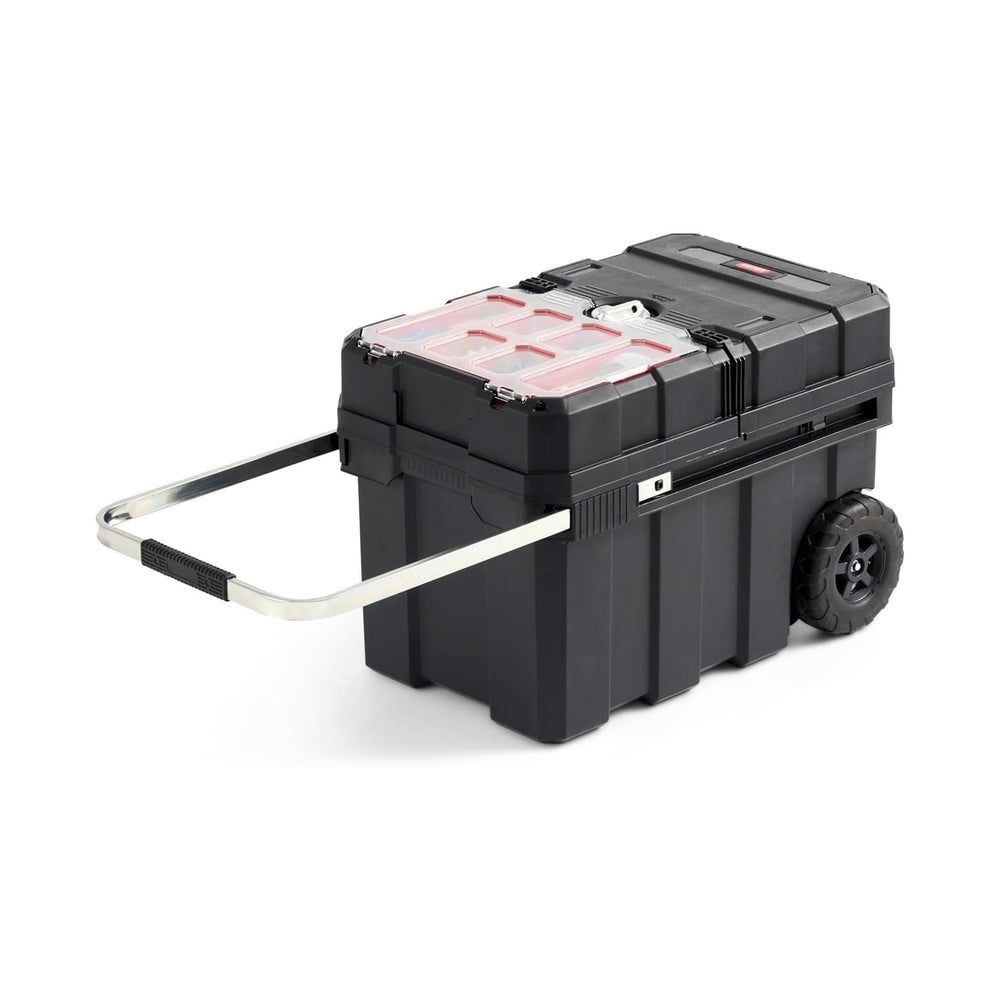 Keter Masterloader Resin Rolling Tool Box with Locking System and Removable B...