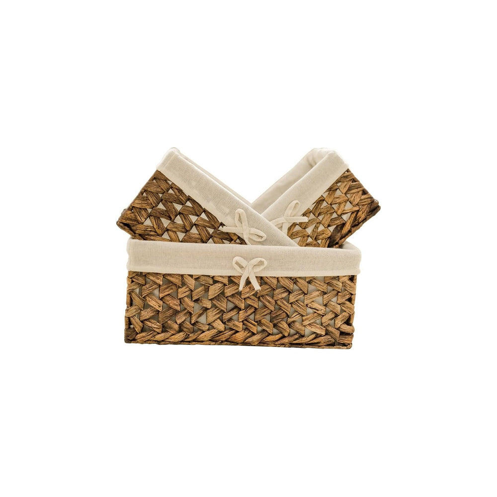 KINGWILLOW Wicker Basket Set of 3 with Removable Liner