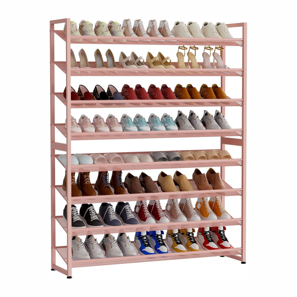 Large Shoe Rack 8 Tier Shoe Organizer, Heavy Duty Metal 4-Tier Stackable Shoe...