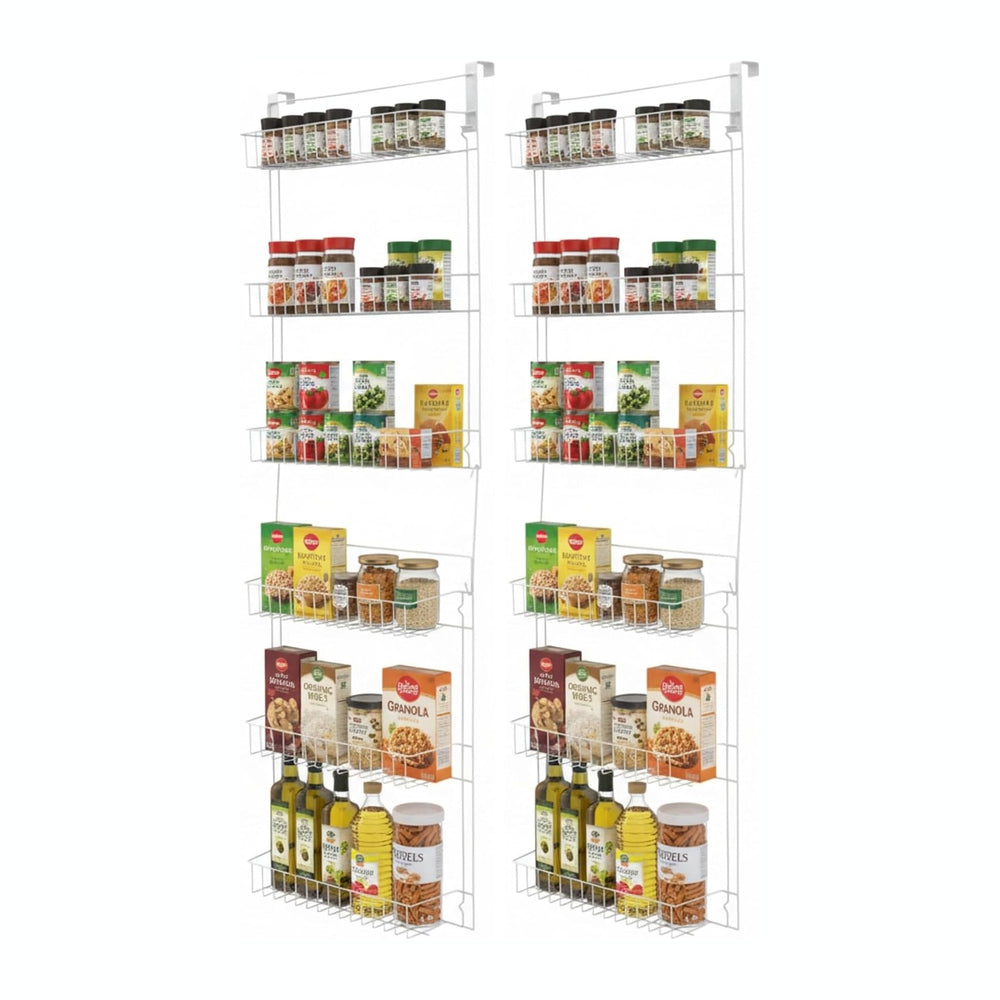 Lavish Home Over the Door Organizer - 6-Tier Adjustable Pantry Shelves and Ra...