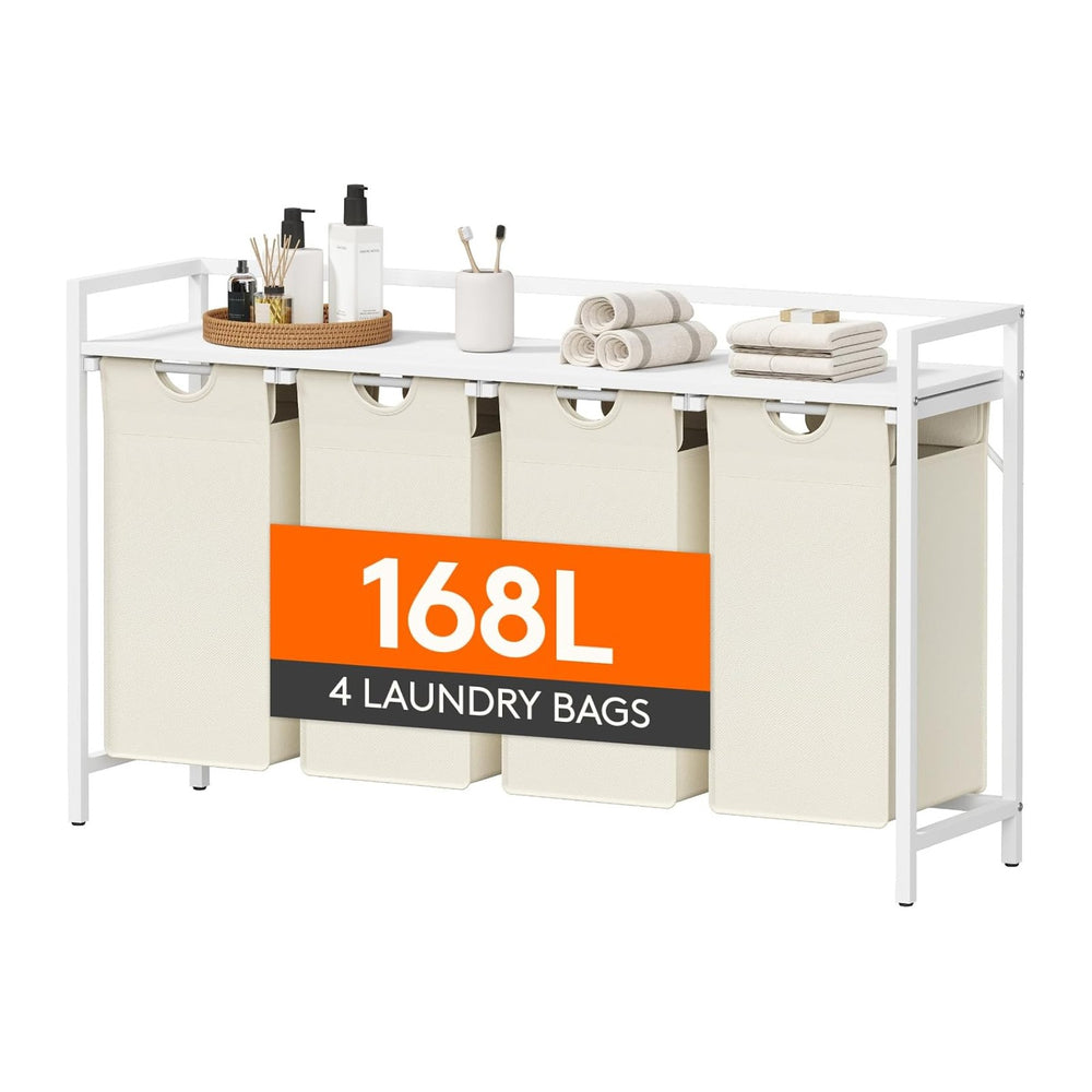 Lifewit Laundry Hamper 4 Section, 168L Pull out Laundry Clothes Basket Organi...