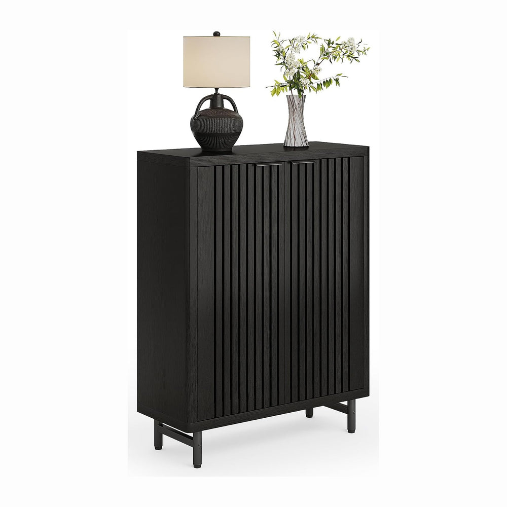 LITTLE TREE 6-Tier Shoe Cabinet with Doors for Up to 24 Pairs, Large Wooden S...