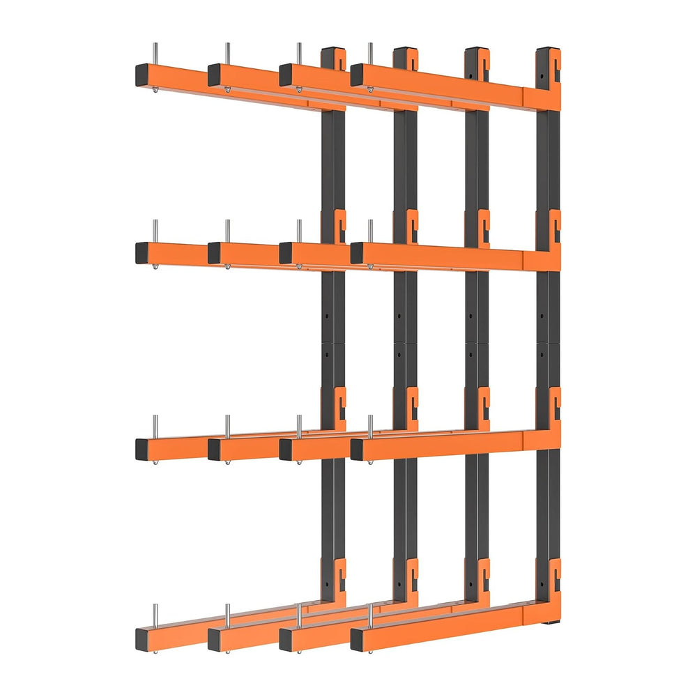 Lumber Storage Rack Wall Mount, Metal 8-Level Wood Storage Rack