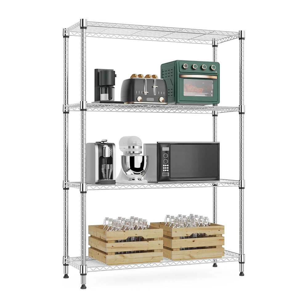 M MZG 1000 lbs 4Tier Shelf Metal Storage Shelves Wire Rack Closet Organizers ...