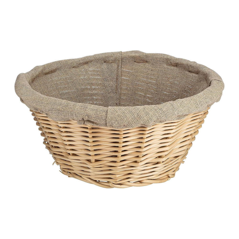 Matfer Bourgeat Banneton Linen-Lined Proofing Wicker Basket, Round, 8 1/4"