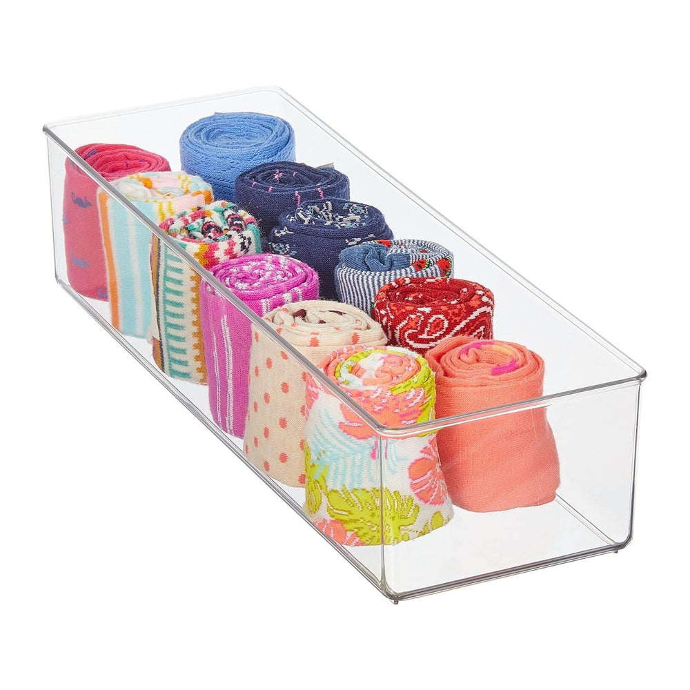 mDesign Plastic Drawer Organizer Box, Long Storage Organizer Bin Container; F...