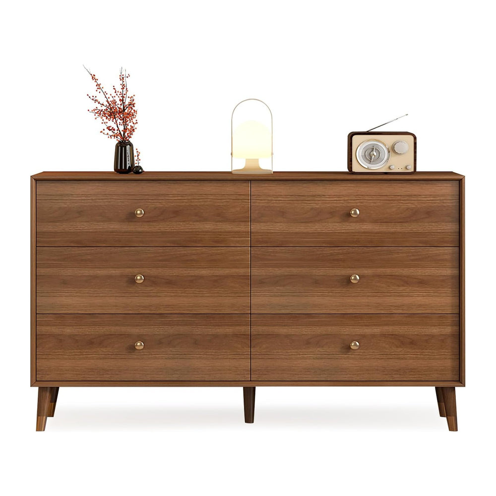 Messenya Dresser for Bedroom, 47 Inch 6 Drawer Wooden Chest of Drawers