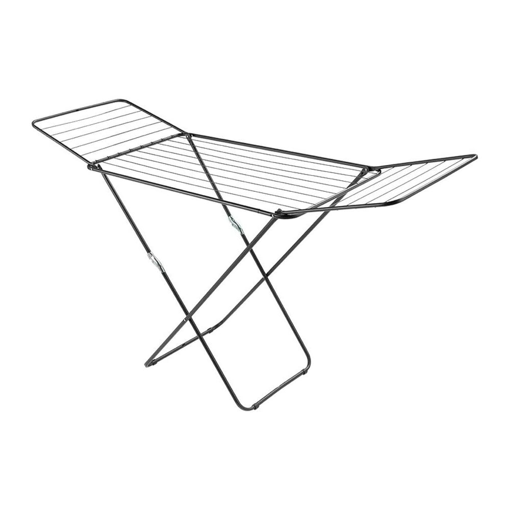 Metaltex Vulcano Black Steel Airer with Wings 18 m and Epoxy Coating, Black, ...