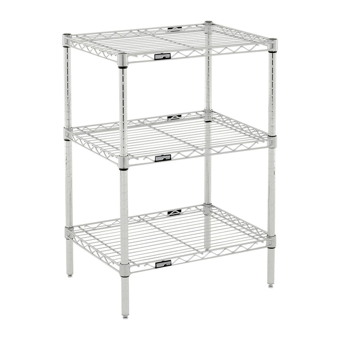 METRO Professional's Choice Commercial-Grade NSF Shelving Unit - Multipurpose Adjustable Wire Shelf for Home, Garage, Kitchen and More - 3 Shelves, 18" W x 24" L x 33" H - Chromate