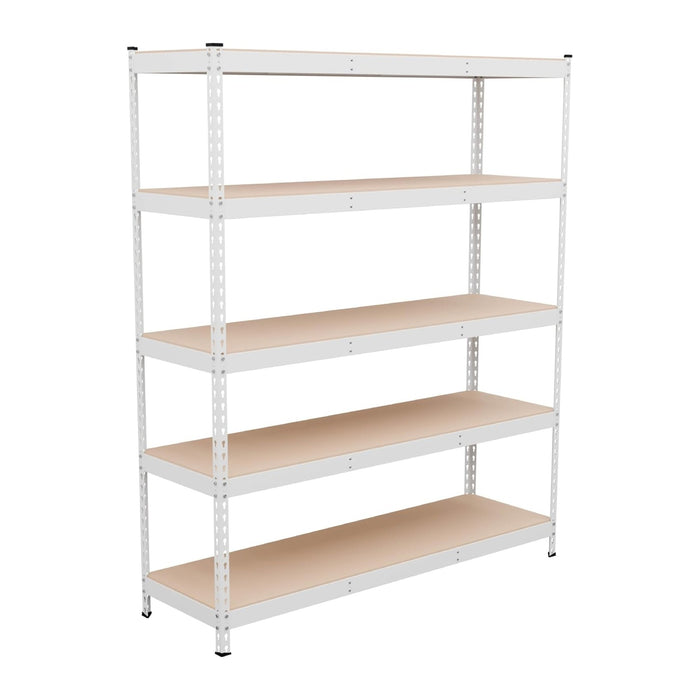 MonsterRax Modular 5-Tier Steel Garage Shelving Rack, White (18x60x72)