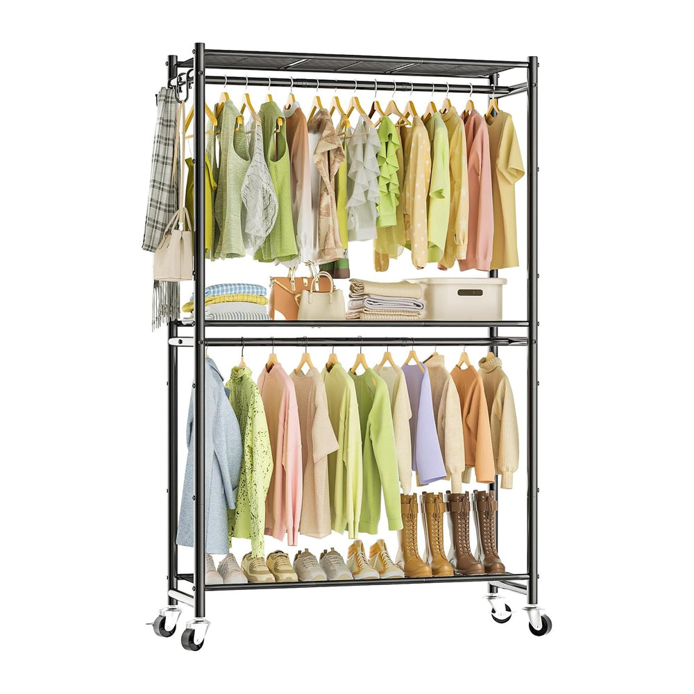 Neatrays Rolling Clothes Rack for Hanging Clothes, 47.2"x 11.8"x 79...