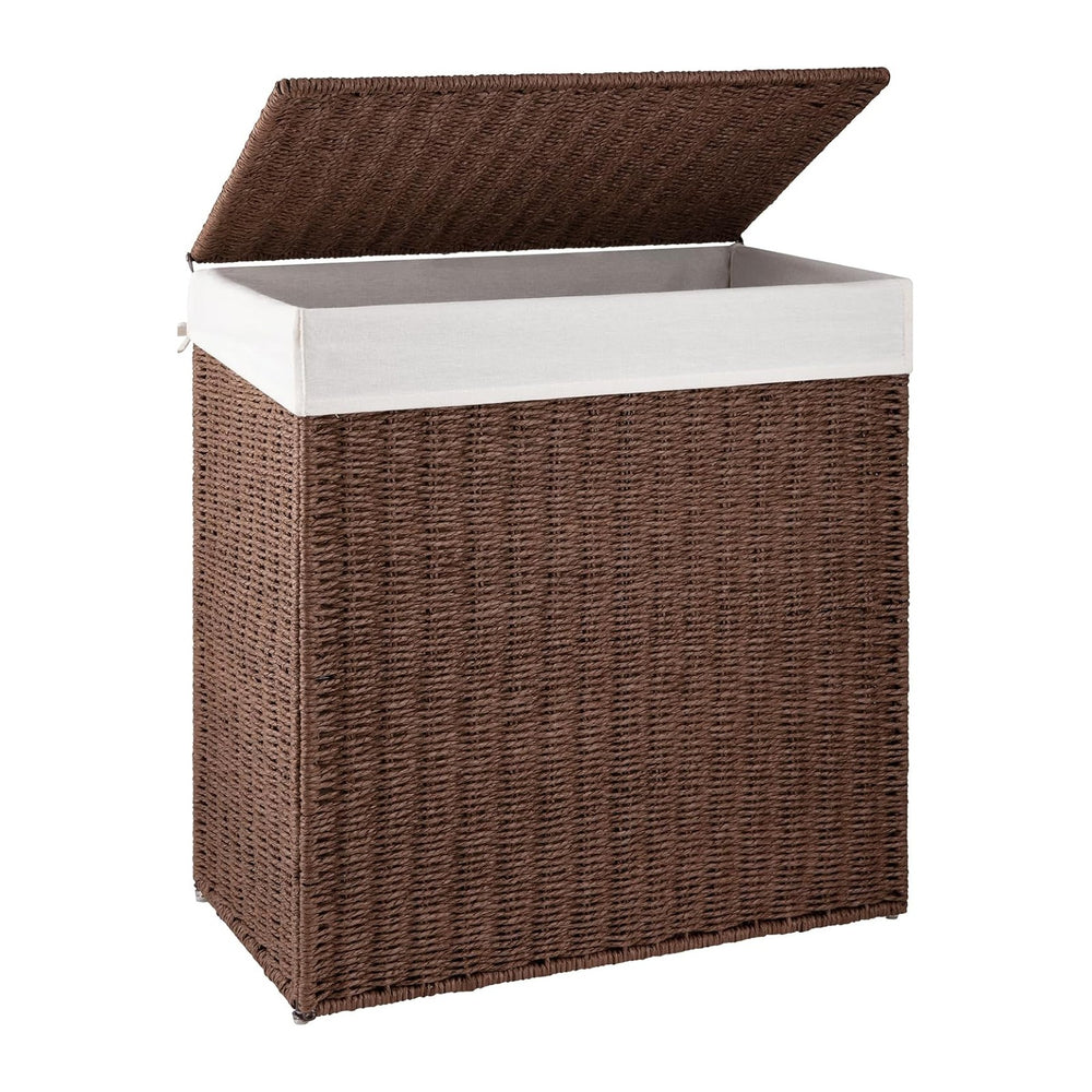 OIAHOMY Laundry Hamper with Lid, 110L(29.1 Gal) Large Wicker Laundry Basket f...