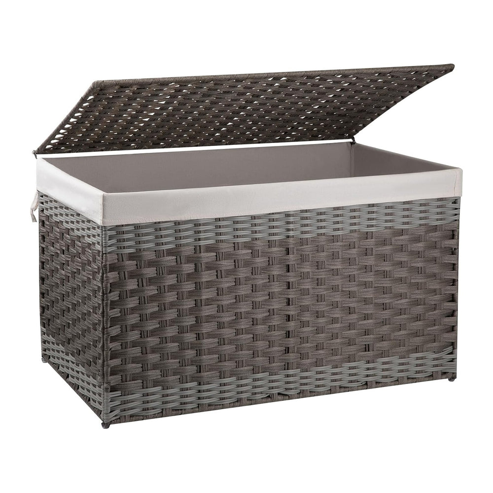 OIAHOMY Storage Basket with Lid, 42.3 Gallon (160L) Blanket Basket with Remov...