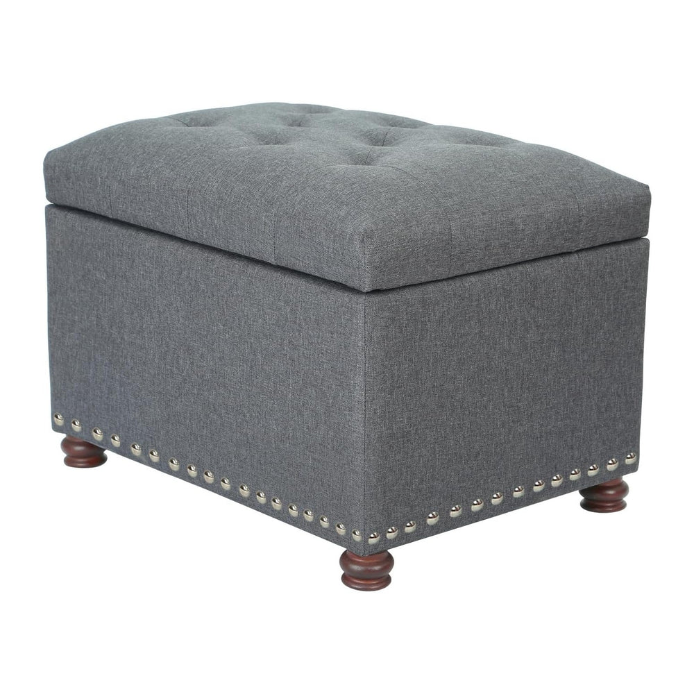Ottoman with Storage,24" Fabric Ottoman Foot Rest with Hinged Lid Small ...
