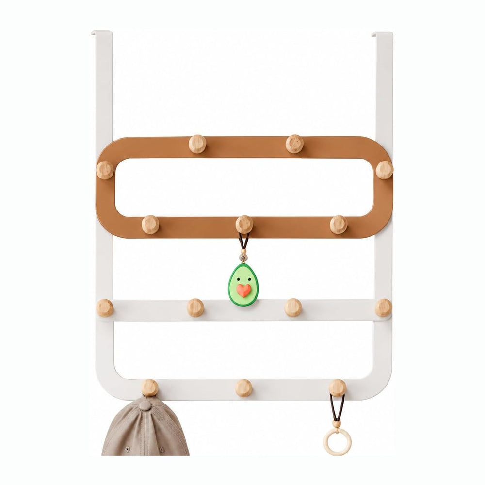 Over the Door Hook Rack, 14-Hook Coat Hanger for Clothes, Bags, Towels