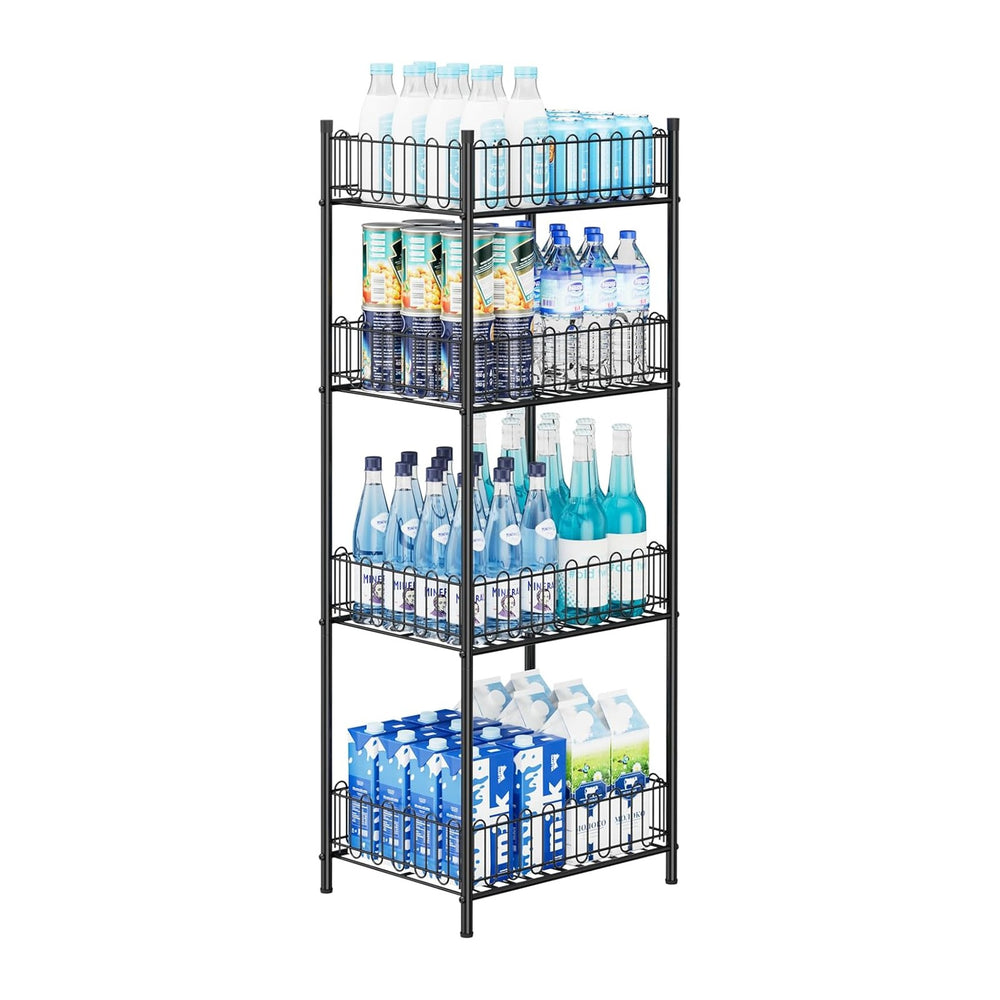 OYEAL Water Bottle Storage Holder 4 Tier Can Organizer for Pantry, Large Capa...