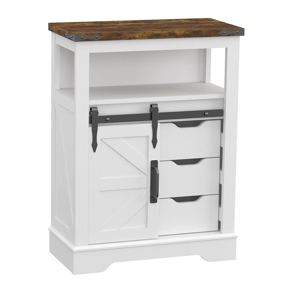 Panana Farmhouse Bathroom Floor Cabinet, Sliding Barn 3 Drawers & 1 Door ...