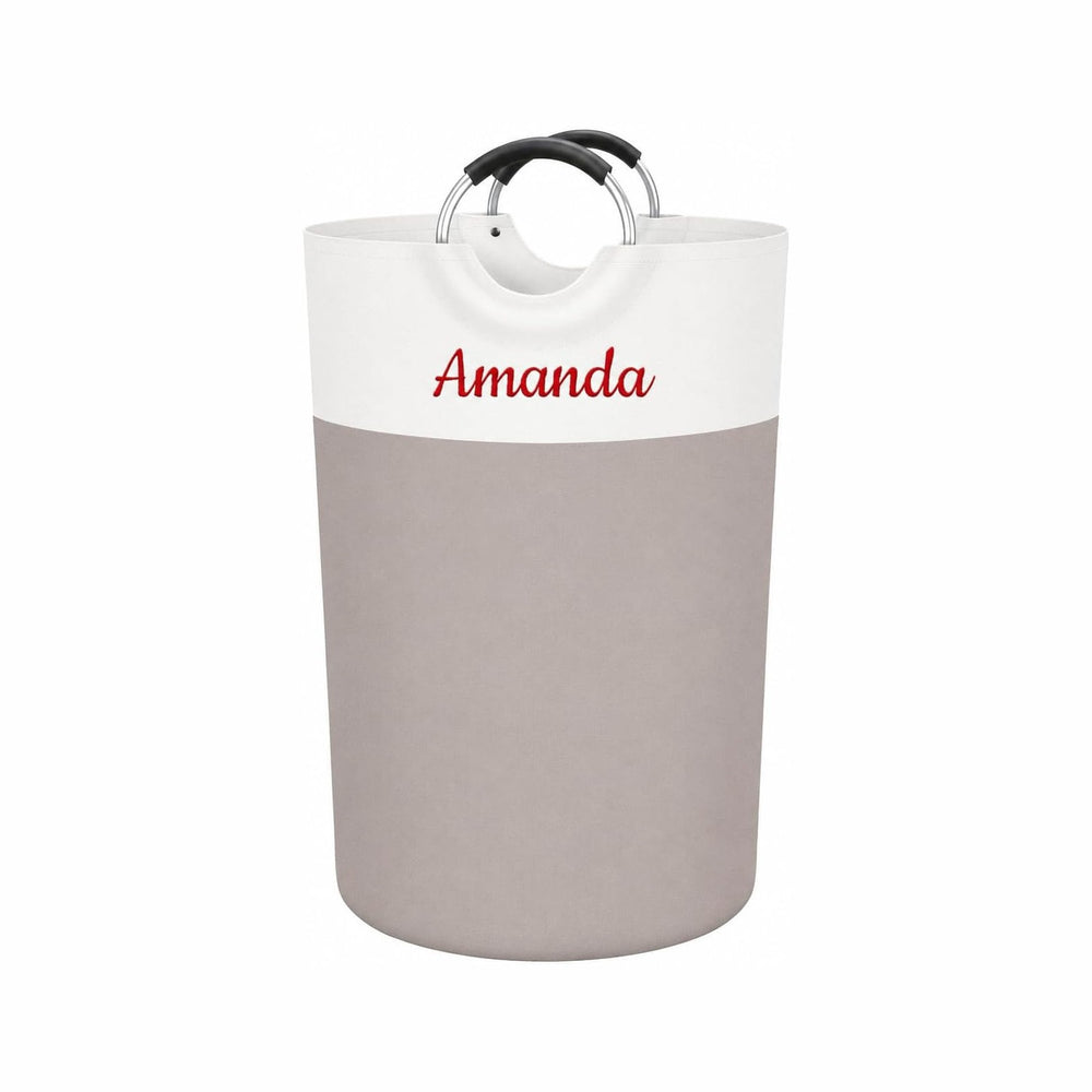 Personalized Laundry Basket, Embroidered Travel Laundry Hamper, Collapsible L...