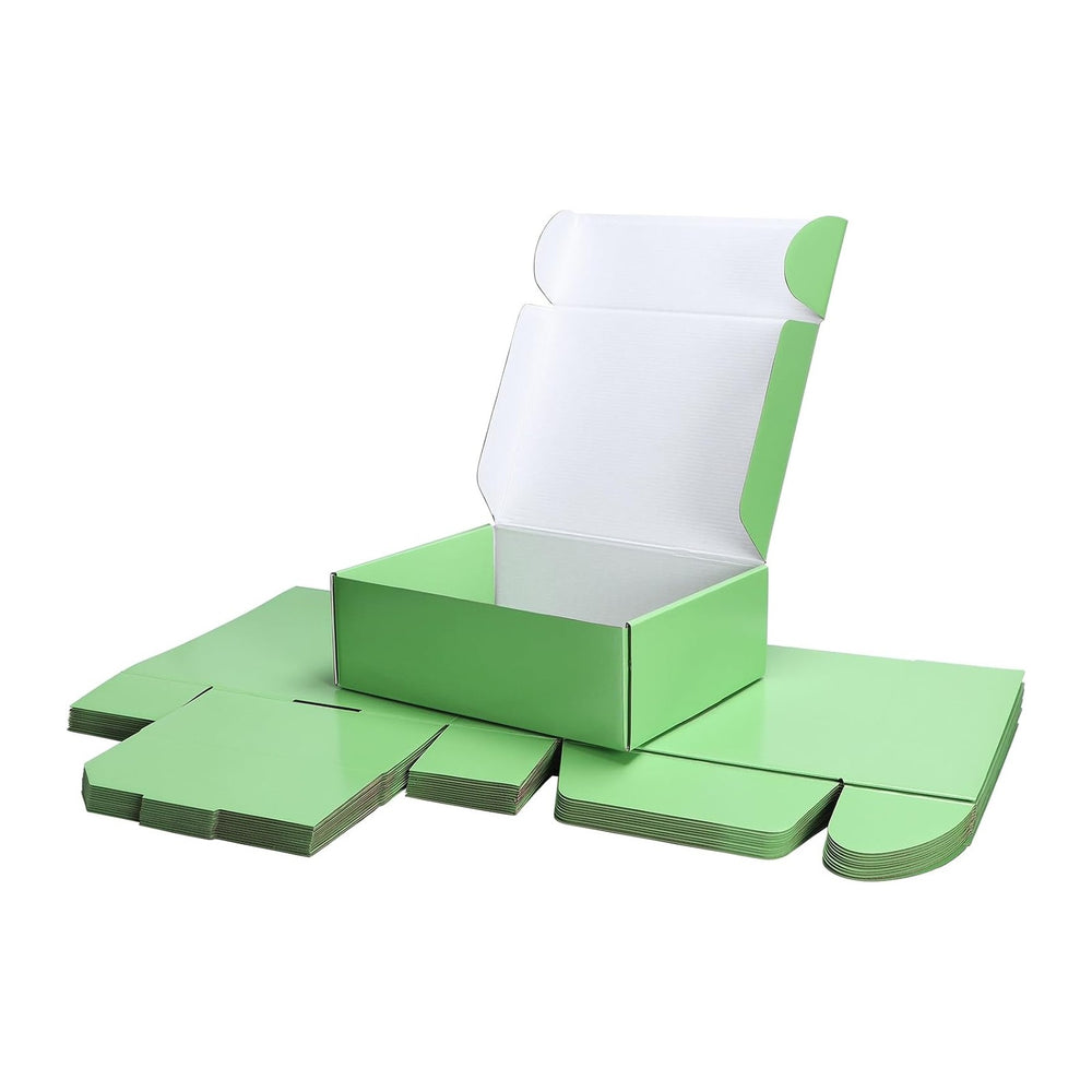 PHAREGE 20 Pack 12x9x4 in Cardboard Shipping Boxes, Light Green Gift Box