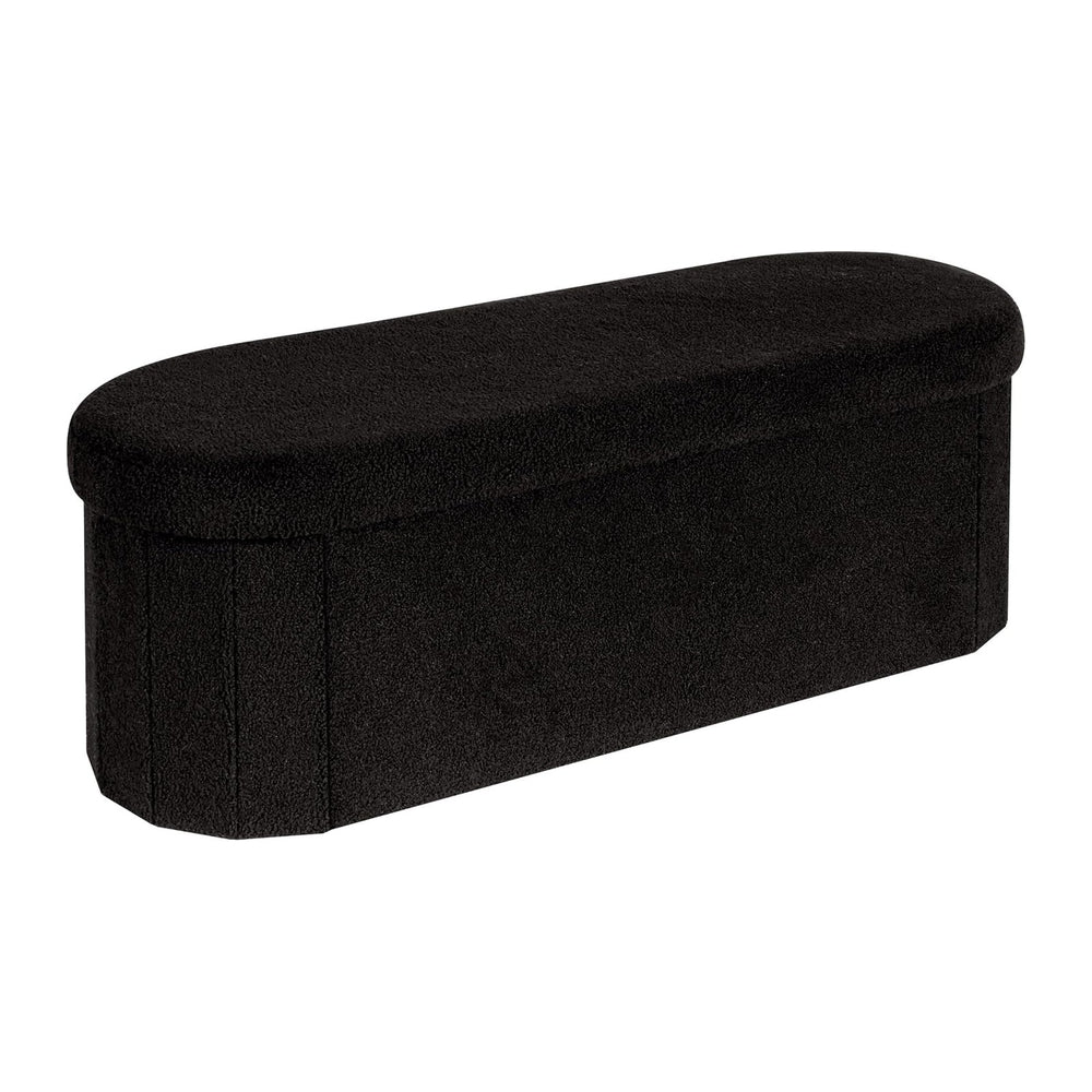 PINPLUS Storage Ottoman Bench Tufted Oval Ottomans Bench Foot Rest, Chest Box...