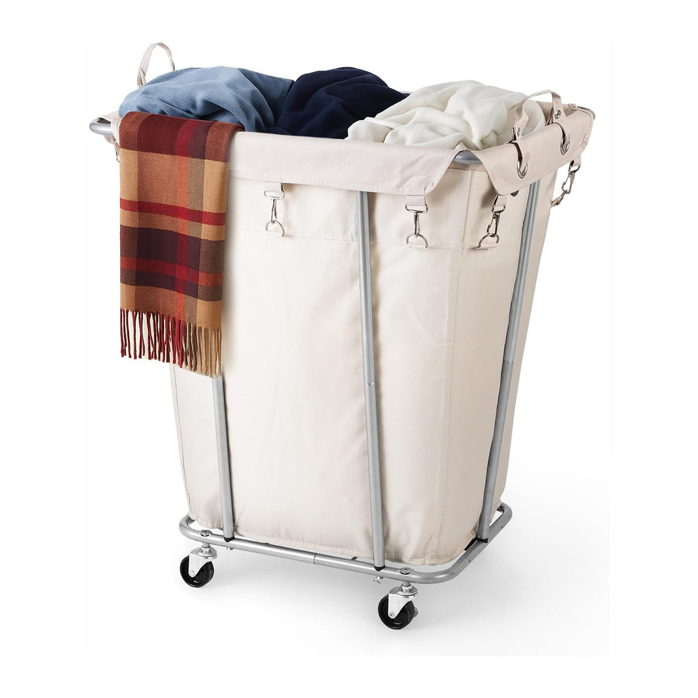 PLKOW 120L Rolling Laundry Hamper, Beige
