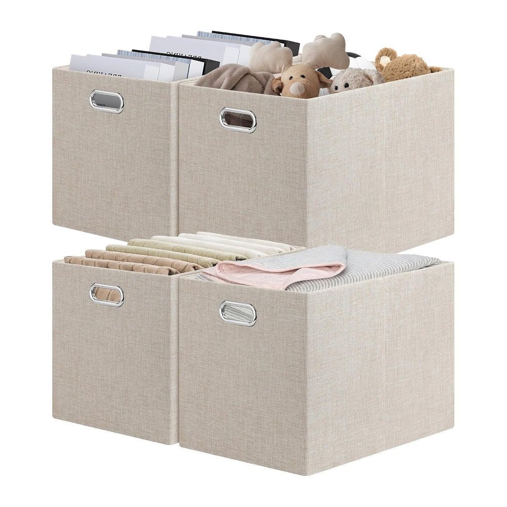 Posprica 15.12"x12.13"x12.01" Storage Cube Bins, Linen Decorat...