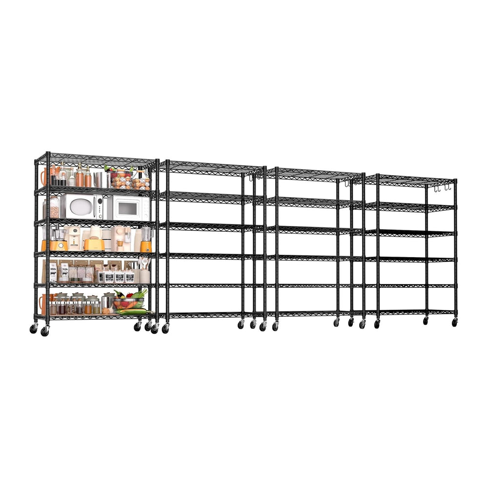 PrimeZone 6 Tier 36" W X 18" D X 78" H Wire Shelving with Whee...