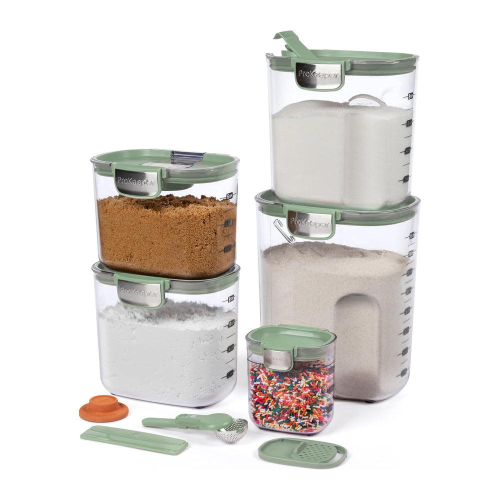 ProKeeper+ Airtight Food Storage Container Set – Clear Plastic Flour and Suga...