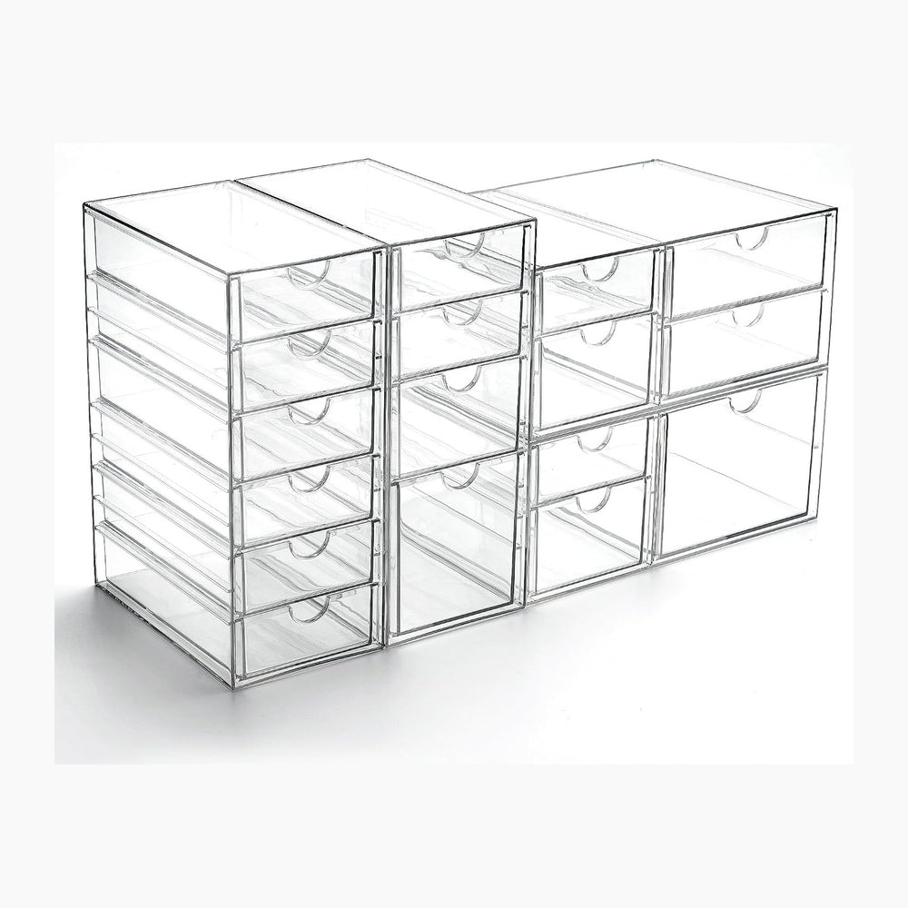 Prsildan 17 Drawers Teacher Toolbox Office Supply Organizer, Set of 4