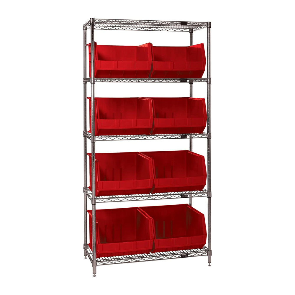 Quantum Storage Systems WR5-270RD 5-Tier Complete Wire Shelving System with 8...