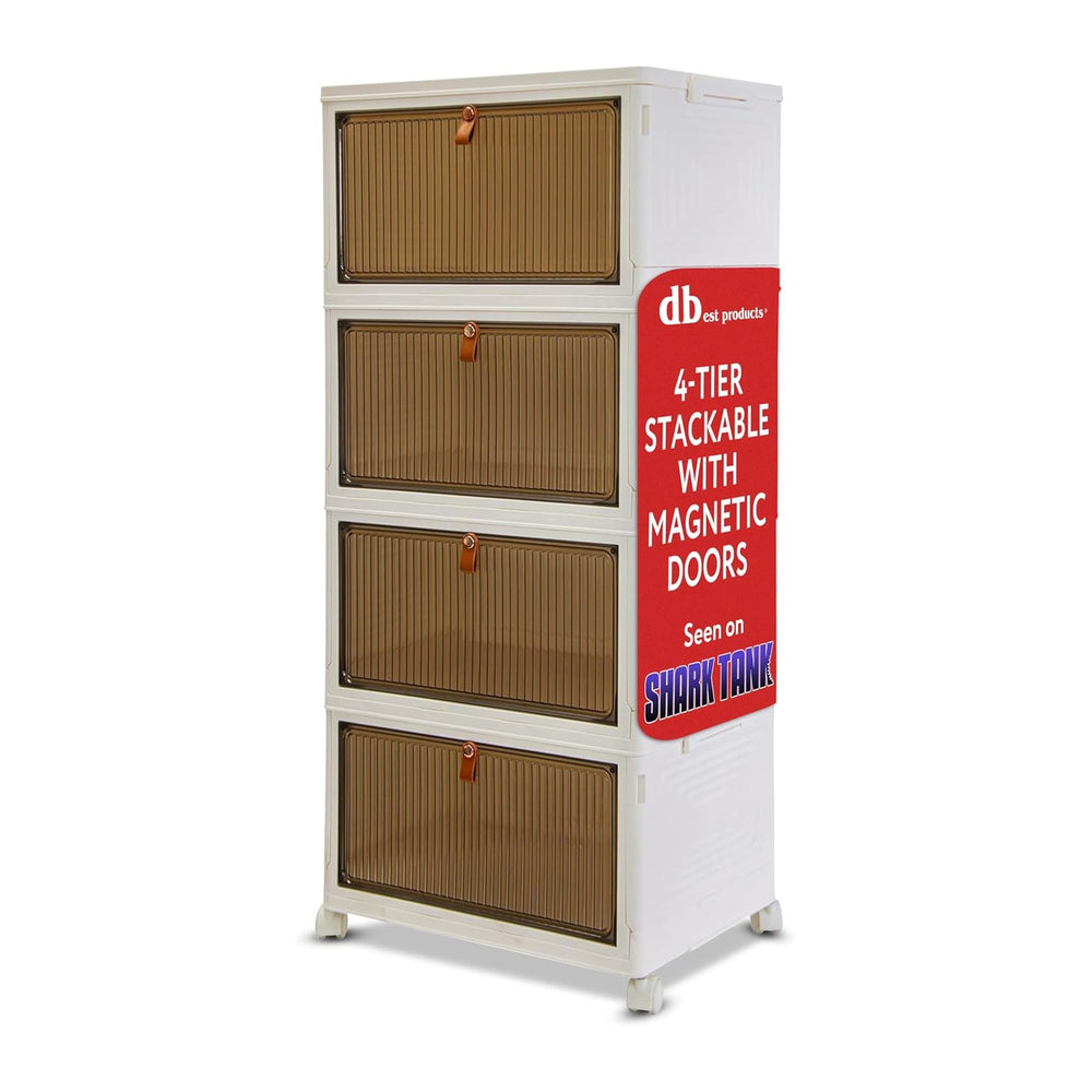 Quik Box Sport 4-Tier Stackable Storage Organizer - 24 Gallon Capacity Collap...