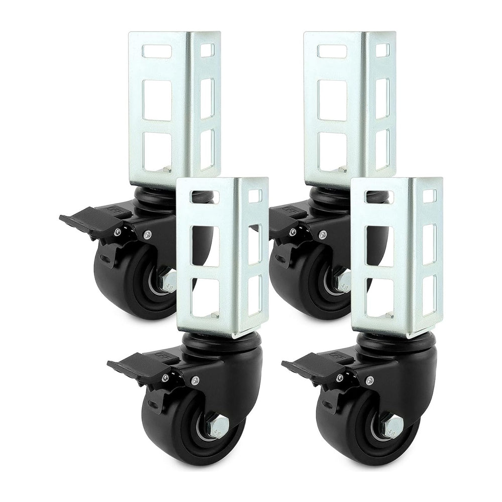 QWORK 3" PU Caster Wheels for 2"x2" Boltless Shelving Racks – ...