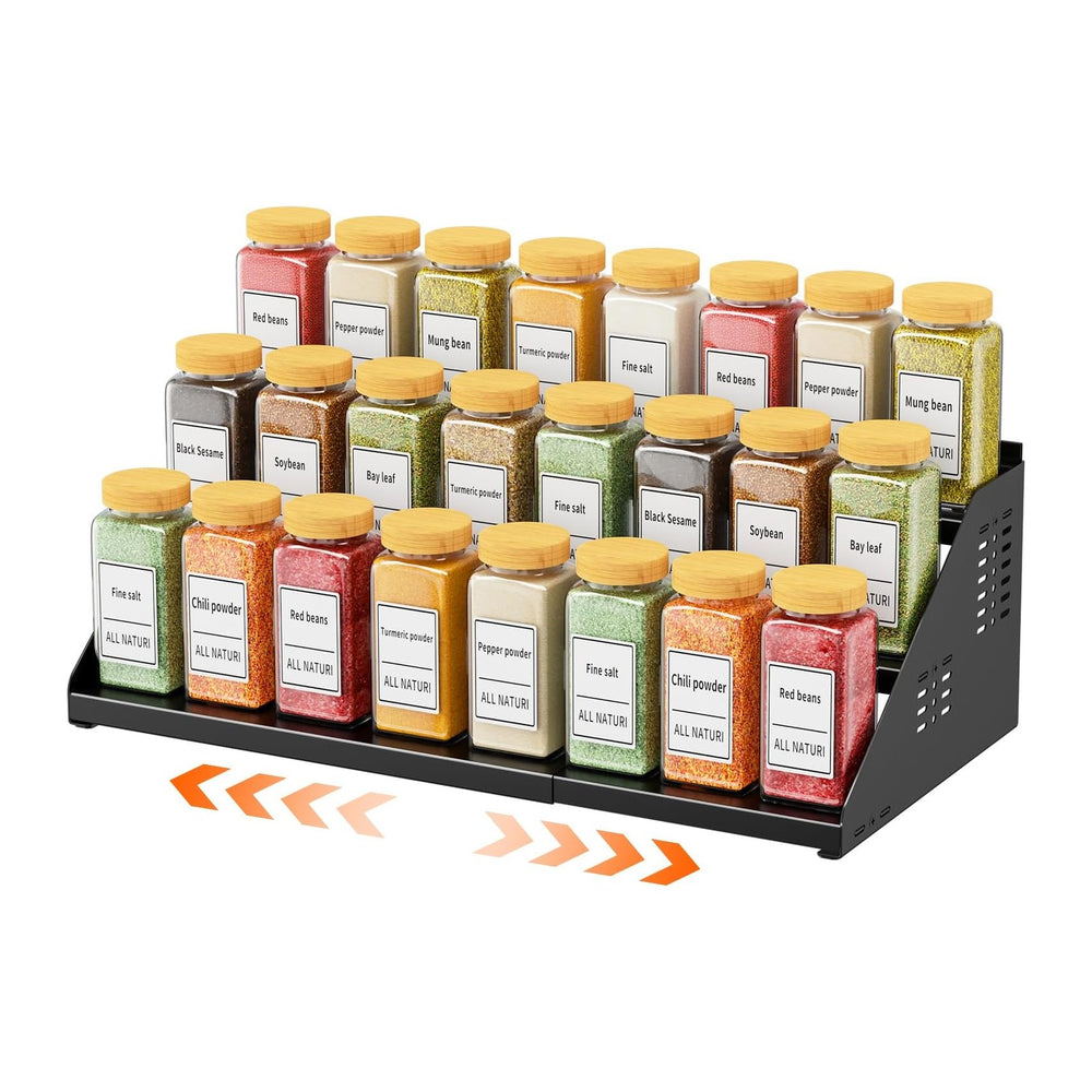 RCHYFEED 3 Tier Spice Rack Organizer for Cabinet,Expands 13.4 to 21.8 Inch