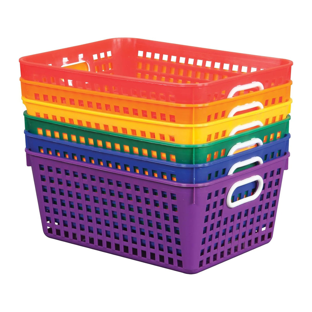 Really Good Stuff Large Plastic Storage Baskets with Handles