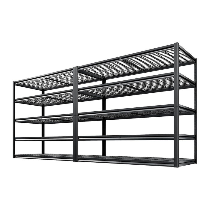 REIBII 55.2'' W x 78.2'' H x 26'' D, 5-Tier Metal Garage Shelving Units, 3000LBS Capacity, Adjustable Heavy Duty Shelves, 2 Pack