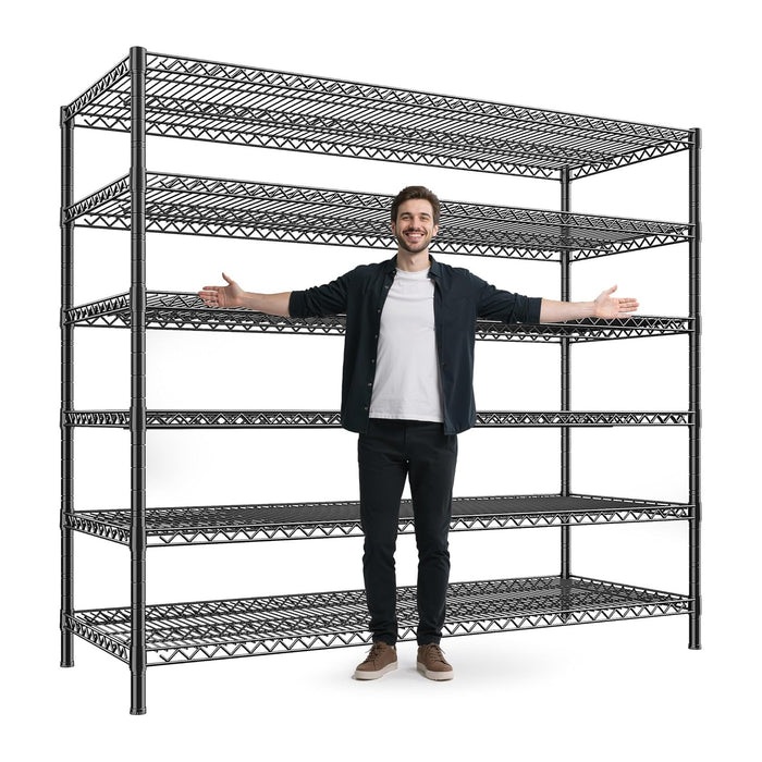 REIBII 6-Tier Heavy Duty Wire Shelving Unit, 3840LBS Storage Shelf Rack
