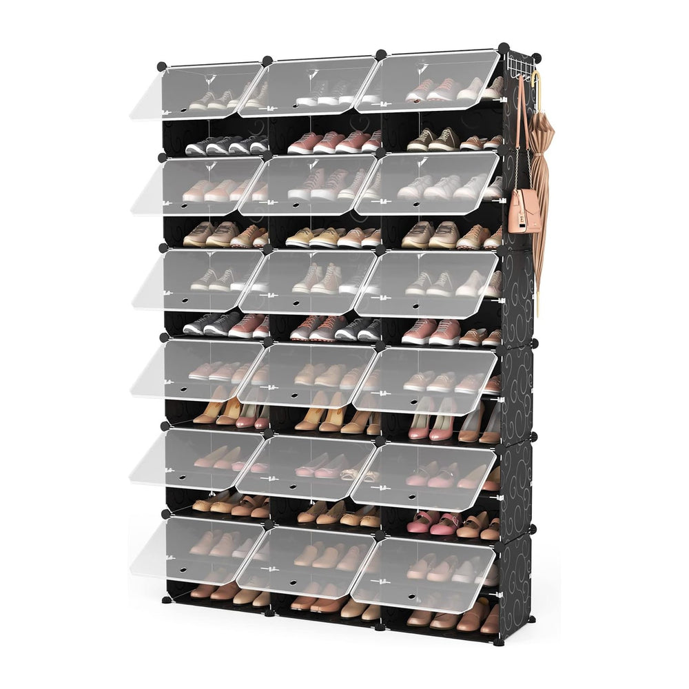 ROJASOP Portable Shoe Rack Organizer, 72 Pairs Covered Shoe Rack Shoe Organiz...