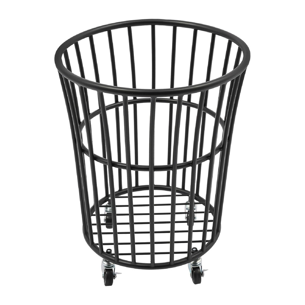 Rolling Laundry Basket Cart, Metal Laundry Hamper with Wheels, Laundry Organi...