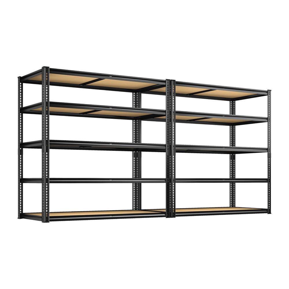 ROOMFAVE 2300LBS Storage Shelves Heavy Duty, 5 Tier, Black,2PCS