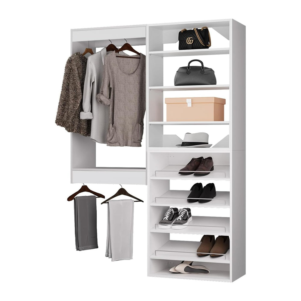 ROOMTEC Modular Closet System, 49" Wall Mounted Closet Organizer with Ha...