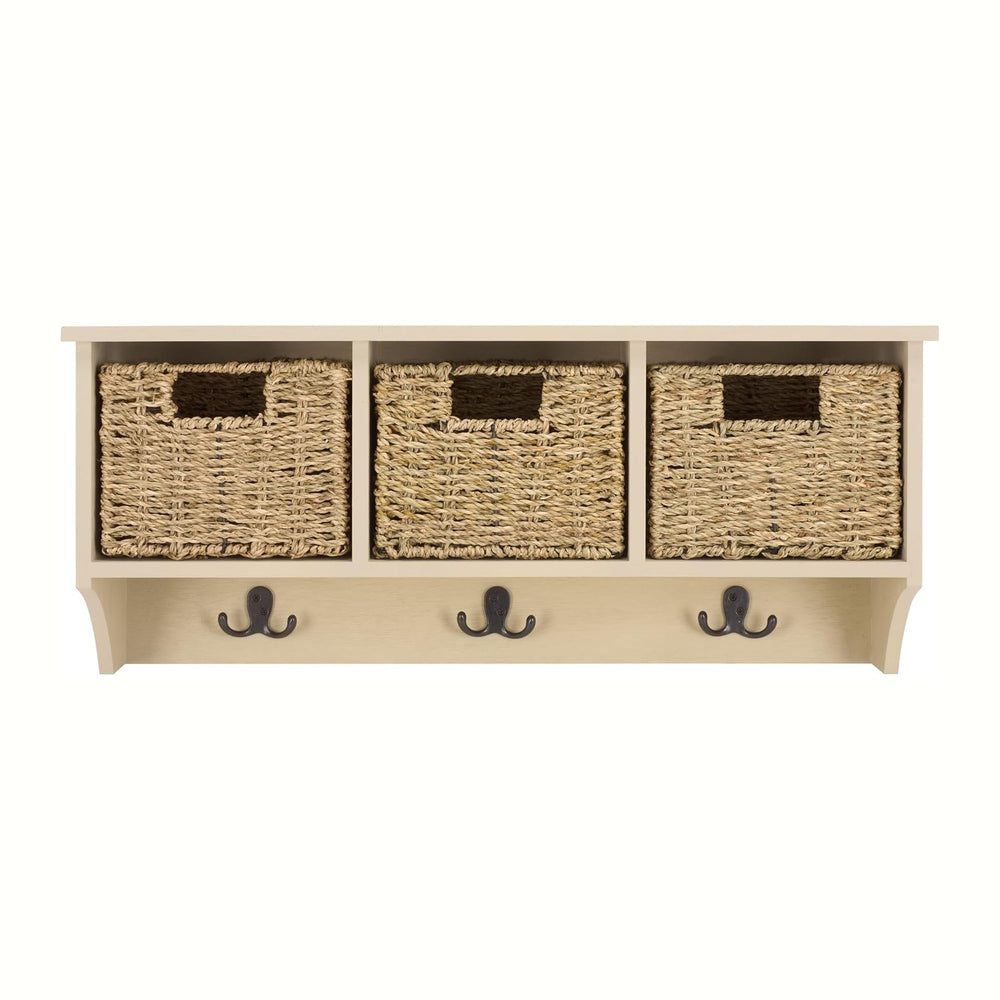 SAFAVIEH Home Collection - Finley Sand Wall Mounted 3-Basket Storage Rack wit...