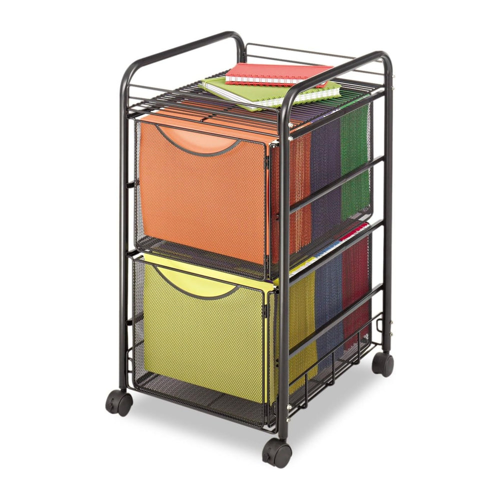 Safco Onyx Rolling Cart with 2 File Drawers, Fits Letter-Size Hanging Folders...